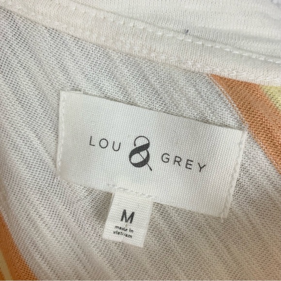 Lou & Grey Striped Softserve Slub Midi Tee Dress Multicolored Rainbow M - Picture 5 of 6